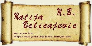 Matija Beličajević vizit kartica